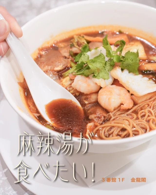 いま大ブームの麻辣湯🌶
須磨パティオでも食べられるんです！

本格中国料理のお店「金龍閣」では、
期間限定で麻辣湯1,320円（税込）をご提供中🐼🔥

麺は「中華麺」と「フォー」
具材は「豚肉」と「海鮮」
それぞれ好みに合わせて選ぶことができます🍜

今回は「中華麺」と「海鮮」をチョイス！

具材のうまみが溶け出したスープはコク深く
ピリッと痺れる辛さ🌶

ラー油や花椒油を少しずつ足して
お好みの辛さにアレンジするのも◎❤️‍🔥

話題のトレンドグルメは、
ぜひ須磨パティオ「金龍閣」でご賞味ください🍜✨

＊＊＊
金龍閣
📍２・３番館１F
🕰11:00～21:00（L.O 20:00）
※平日15:00～17:00はCLOSE

#須磨パティオ
#リニューアル1周年
#麻辣湯
#金龍閣
#マーラータン